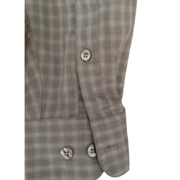 Perry Ellis Portfolio Long Sleeve Button Down Shirt Men's 15.5 34/35 Gray Check - Picture 4 of 10